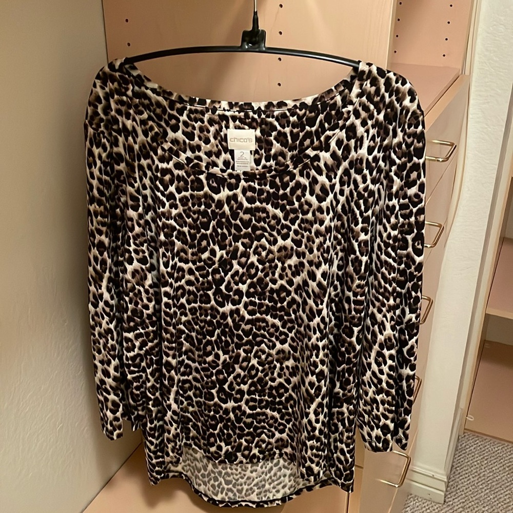 Chico’s High/Low Leopard Top